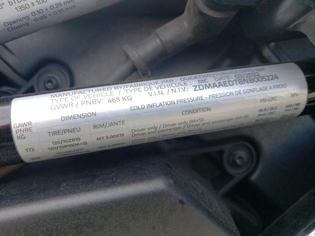 2022 DUCATI MULTISTRAD ZDMAAEDT8NB005224