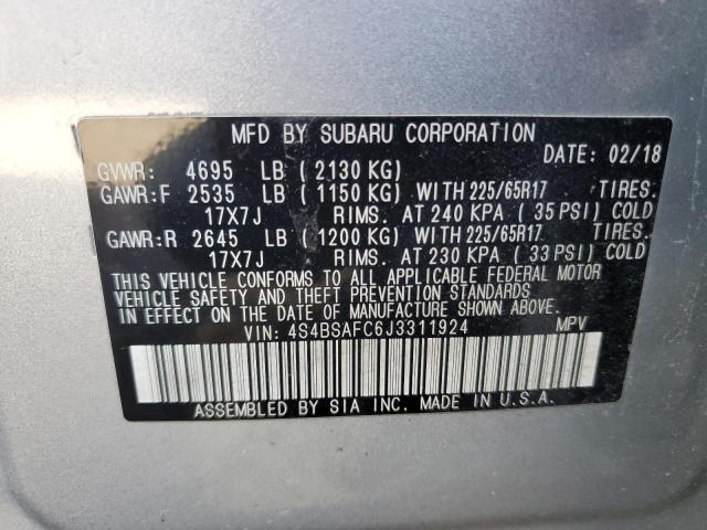 2018 SUBARU OUTBACK 2. - 4S4BSAFC6J3311924