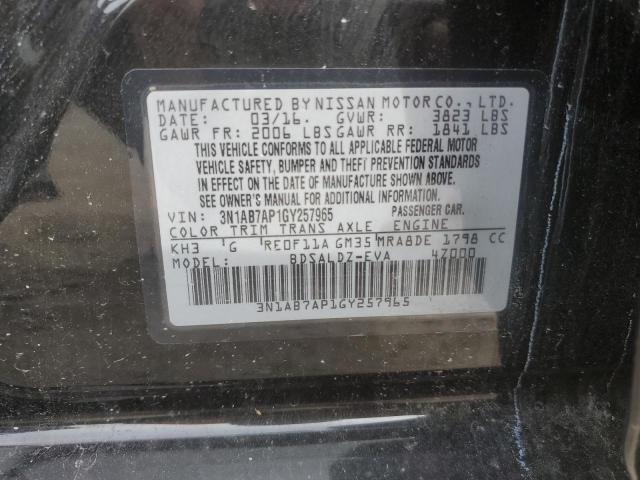 VIN 3N1AB7AP1GY257965 2016 Nissan Sentra, S no.13