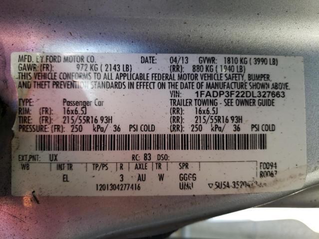 VIN 1FADP3F22DL327663 2013 Ford Focus, SE no.12