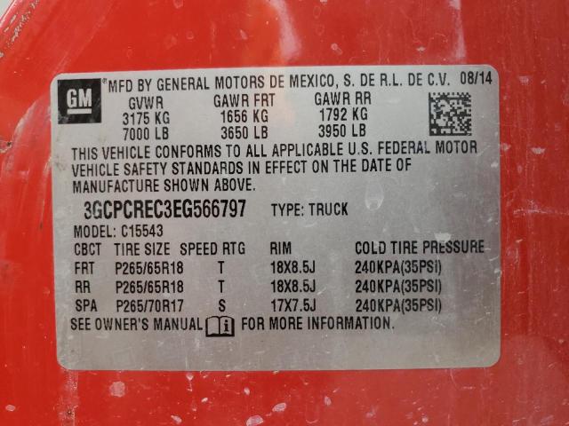 2014 CHEVROLET SILVERADO 3GCPCREC3EG566797  70597534