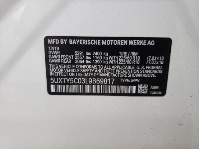 VIN 5UXTY5C03L9B69817 2020 BMW X3, Xdrive30I no.13