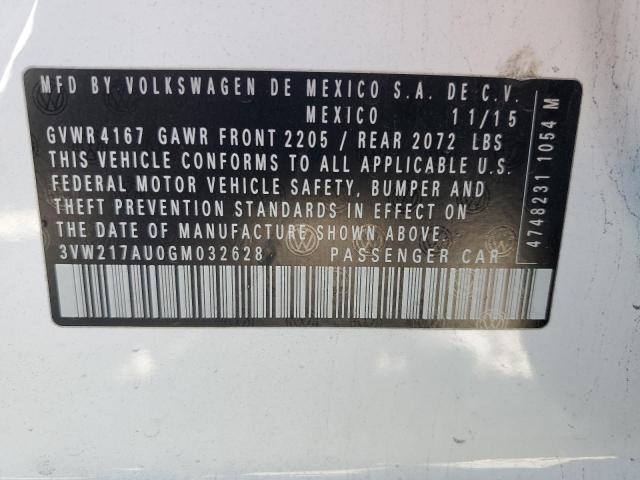 2016 VOLKSWAGEN GOLF S/SE - 3VW217AU0GM032628