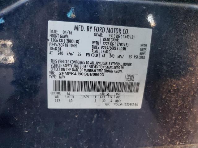 2016 FORD EDGE SEL - 2FMPK4J90GBB66603