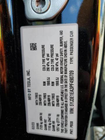 2023 TESLA MODEL 3 - 5YJ3E1EA3PF490709