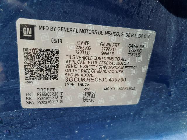 2018 CHEVROLET SILVERADO - 3GCUKREC5JG409790