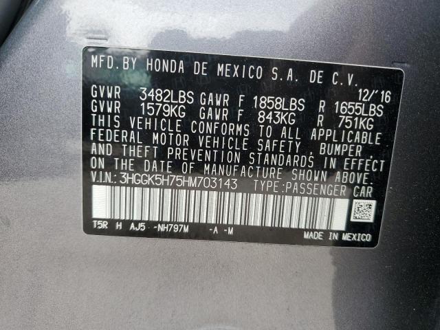 2017 HONDA FIT EX - 3HGGK5H75HM703143