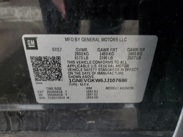 2018 CHEVROLET TRAVERSE L - 1GNEVGKW6JJ107686