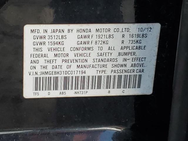 VIN JHMGE8H31DC017194 2013 Honda Fit no.12