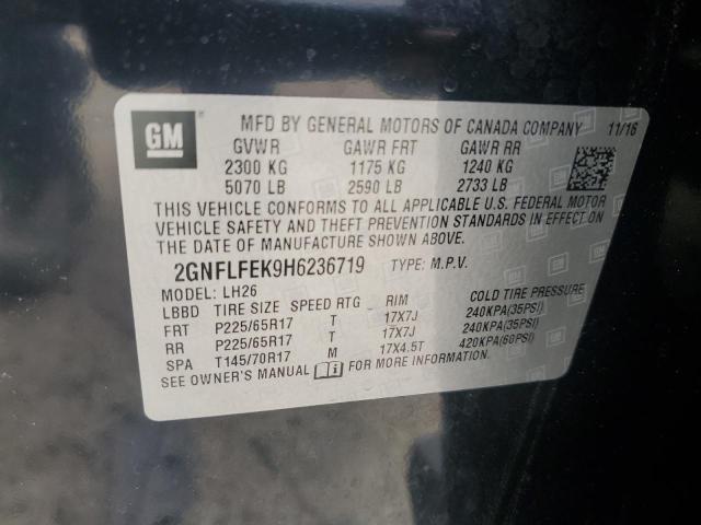 2017 CHEVROLET EQUINOX LT 2GNFLFEK9H6236719  70018464