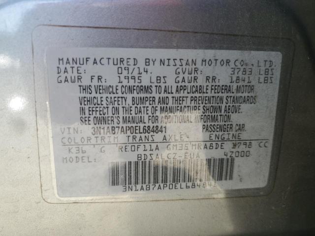 VIN 3N1AB7AP0EL684841 2014 Nissan Sentra, S no.12