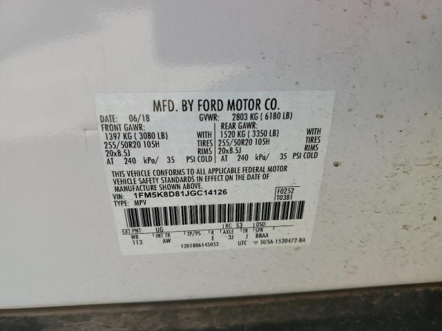 2018 FORD EXPLORER X - 1FM5K8D81JGC14126