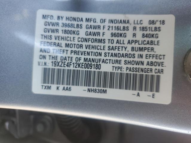 2019 HONDA INSIGHT LX 19XZE4F12KE009180