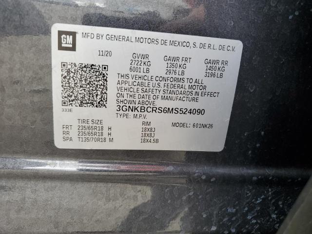 2021 CHEVROLET BLAZER 2LT 3GNKBCRS6MS524090