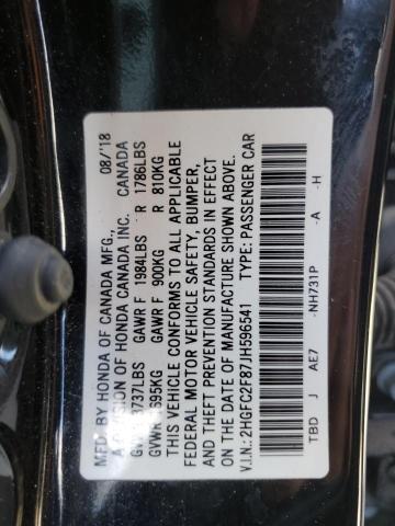 2018 HONDA CIVIC EX - 2HGFC2F87JH596541