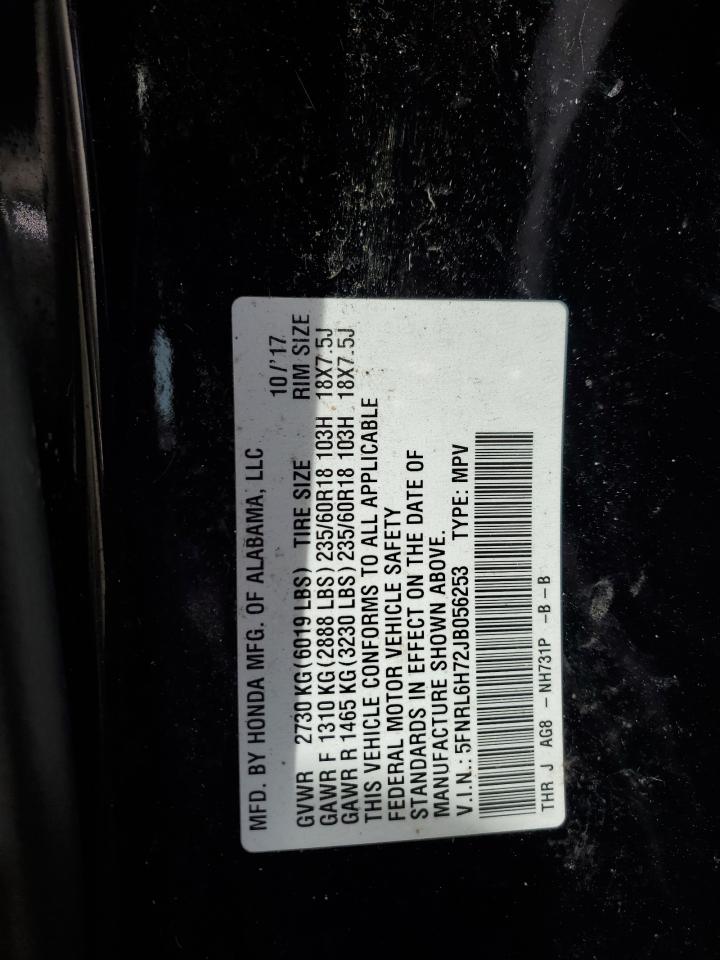 Lot #2972318529 2018 HONDA ODYSSEY EX