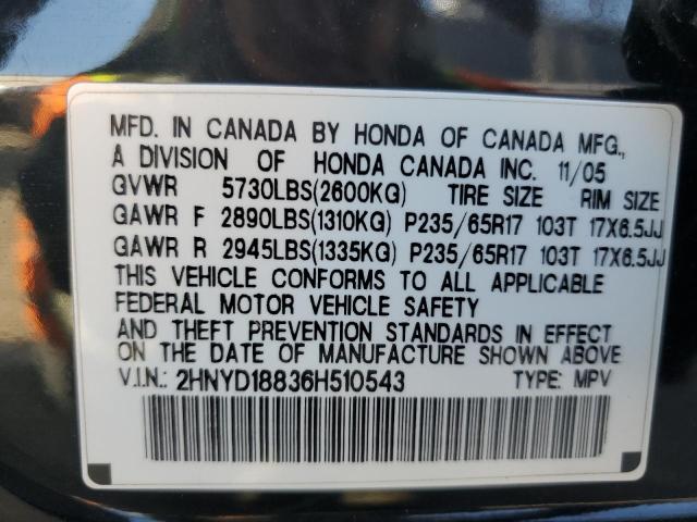 2006 ACURA MDX TOURIN 2HNYD18836H510543  71275524