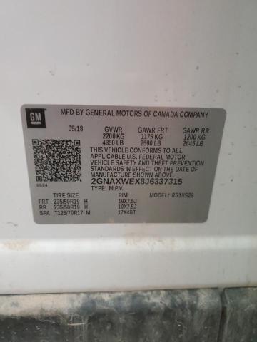 2018 CHEVROLET EQUINOX PR - 2GNAXWEX8J6337315