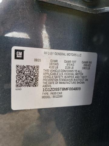 2021 CHEVROLET MALIBU LT - 1G1ZD5ST8MF004809