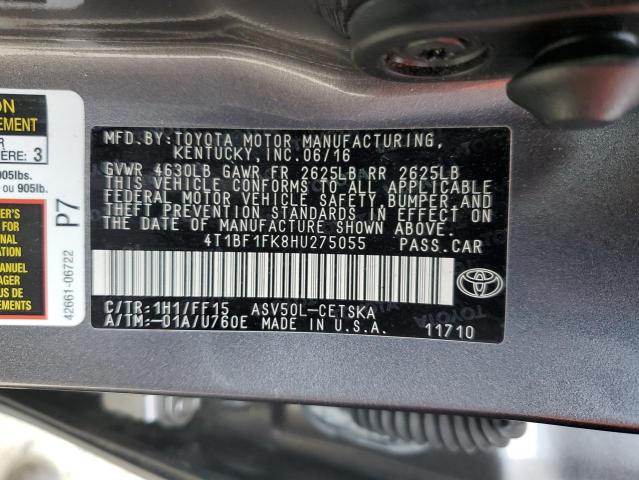 VIN 4T1BF1FK8HU275055 2017 Toyota Camry, LE no.12