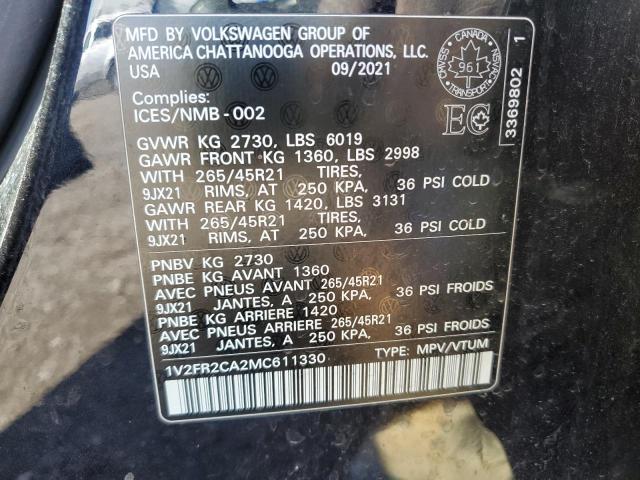 2021 VOLKSWAGEN ATLAS SEL - 1V2FR2CA2MC611330