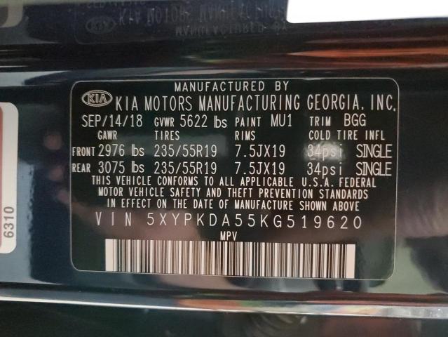 2019 KIA SORENTO SX - 5XYPKDA55KG519620