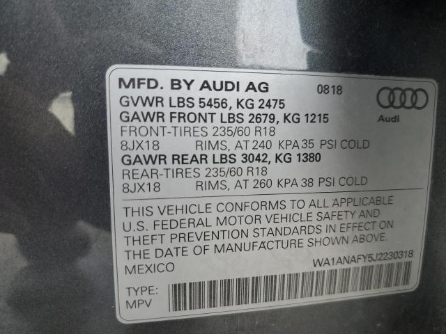 2018 AUDI Q5 PREMIUM - WA1ANAFY5J2230318
