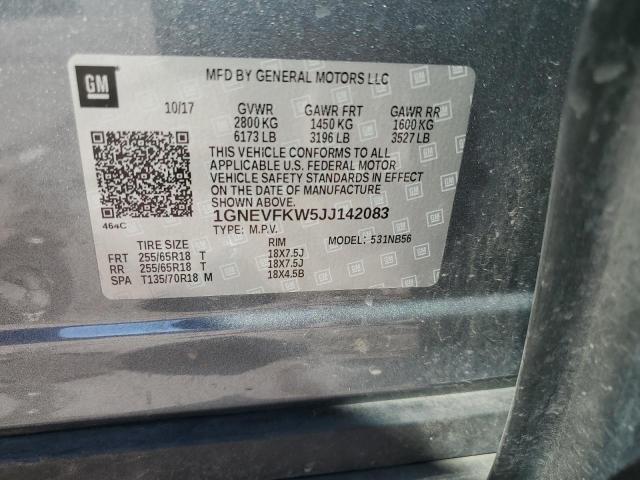 2018 CHEVROLET TRAVERSE L - 1GNEVFKW5JJ142083