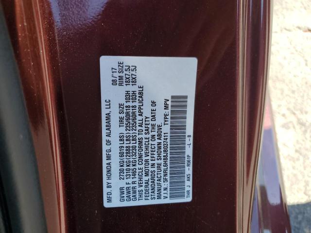 2018 HONDA ODYSSEY TO - 5FNRL6H88JB037411