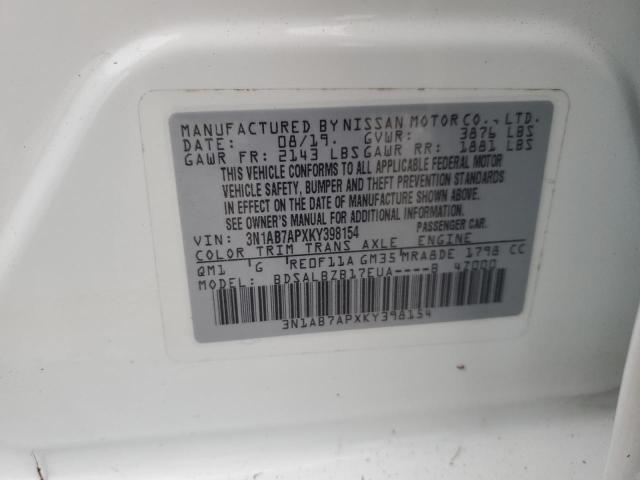 2019 NISSAN SENTRA S - 3N1AB7APXKY398154