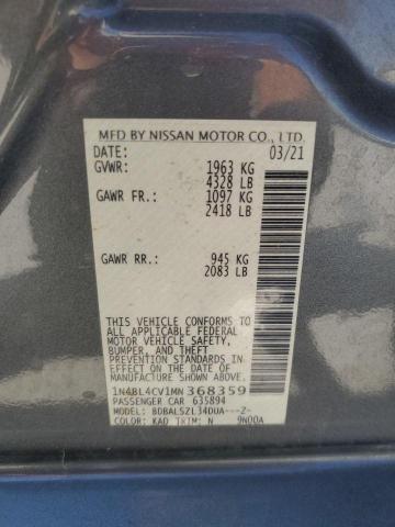 2021 NISSAN ALTIMA SR - 1N4BL4CV1MN368359