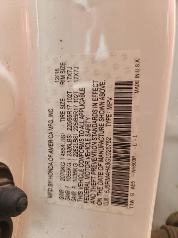 2016 HONDA CR-V SE - 5J6RM4H43GL026752