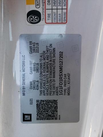 2021 CHEVROLET CAMARO LT - 1G1FD1RSXM0127202