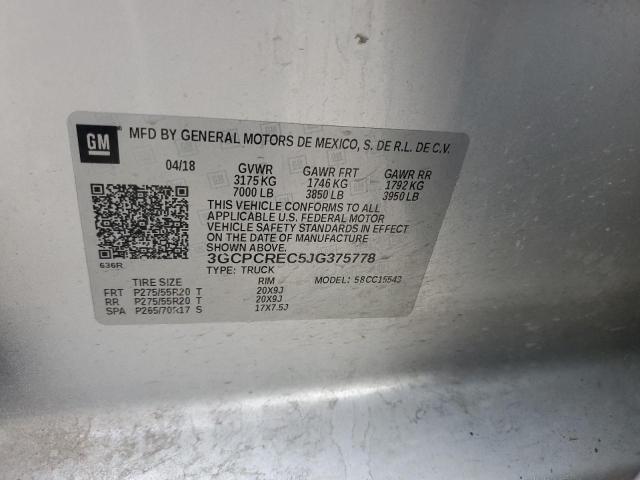 2018 CHEVROLET SILVERADO - 3GCPCREC5JG375778