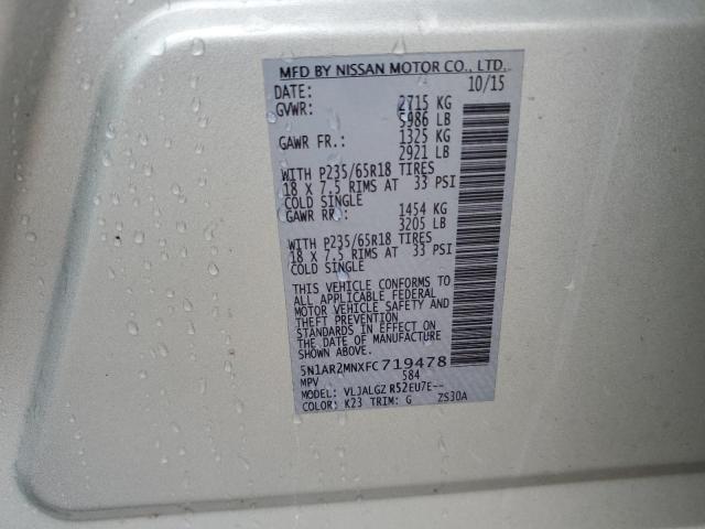 2015 NISSAN PATHFINDER - 5N1AR2MNXFC719478