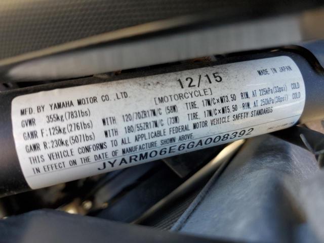 2016 YAMAHA FZ07 JYARM06E6GA008392