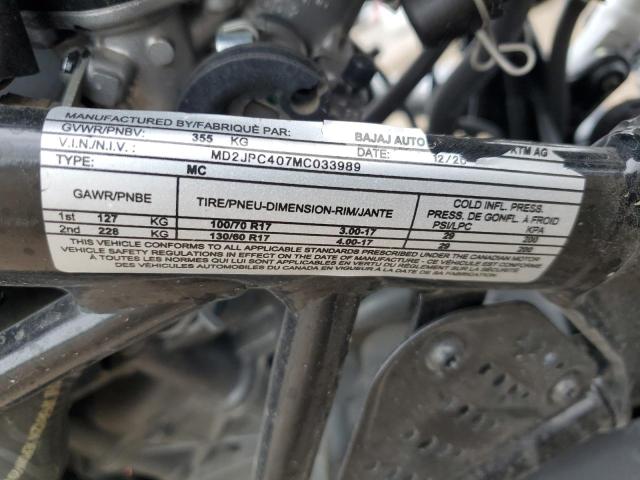 2021 KTM 200 DUKE MD2JPC407MC033989