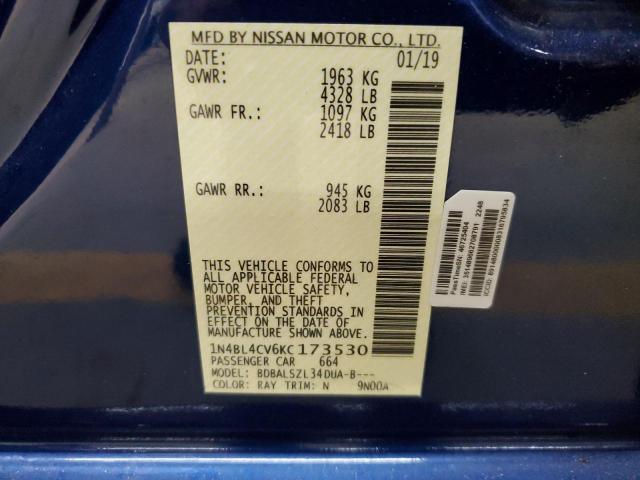 2019 NISSAN ALTIMA SR - 1N4BL4CV6KC173530