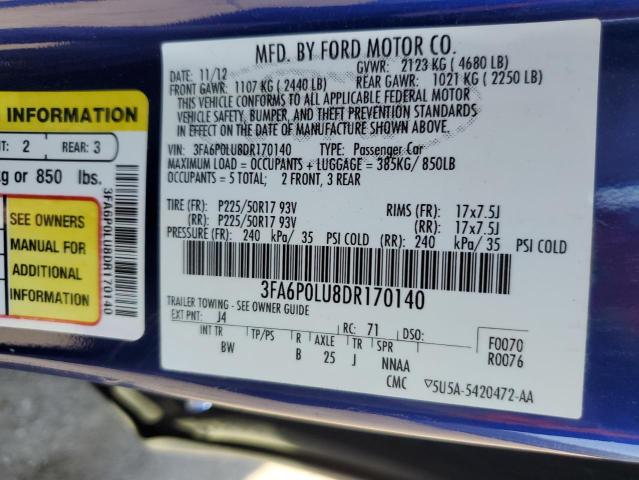 VIN 3FA6P0LU8DR170140 2013 Ford Fusion, Se Hybrid no.12