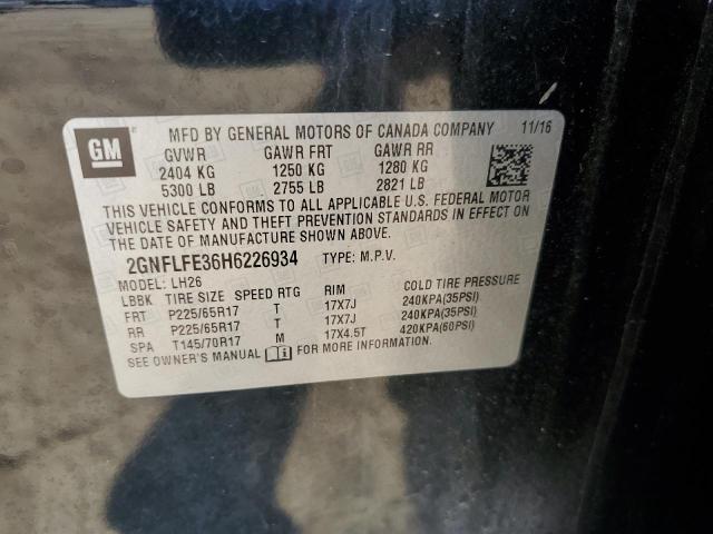 2017 CHEVROLET EQUINOX LT - 2GNFLFE36H6226934