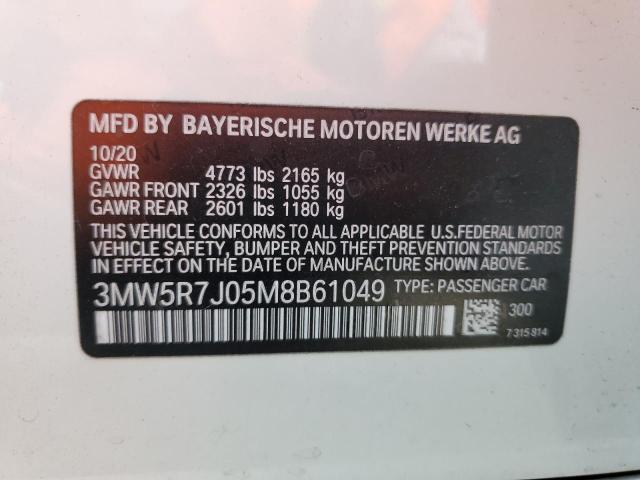 VIN 3MW5R7J05M8B61049 2021 BMW 3 Series, 330XI no.12