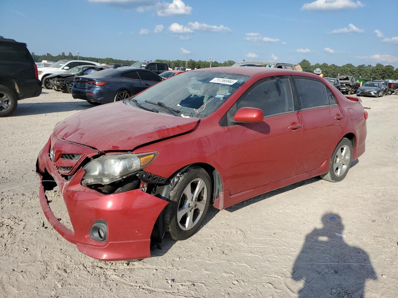 TOYOTA COROLLA BA 2012 red sedan 4d gas 5YFBU4EE7CP051806 photo #1