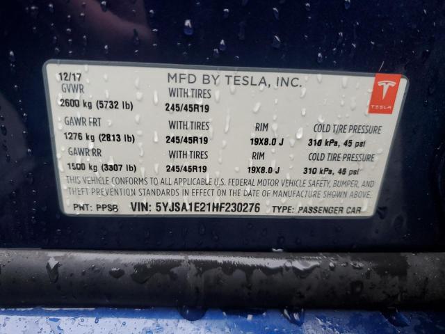 2017 TESLA MODEL S - 5YJSA1E21HF230276