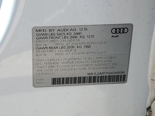 2016 AUDI Q5 PREMIUM - WA1L2AFP7GA094698