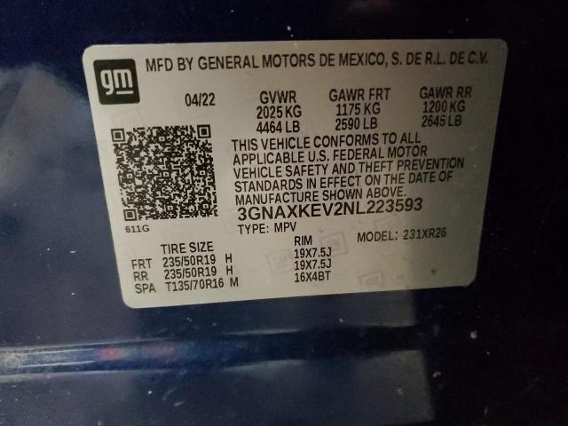 2022 CHEVROLET EQUINOX LT - 3GNAXKEV2NL223593