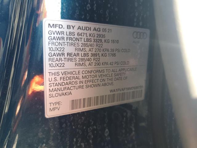 2021 AUDI Q8 PRESTIG WA1FVAF19MD039731