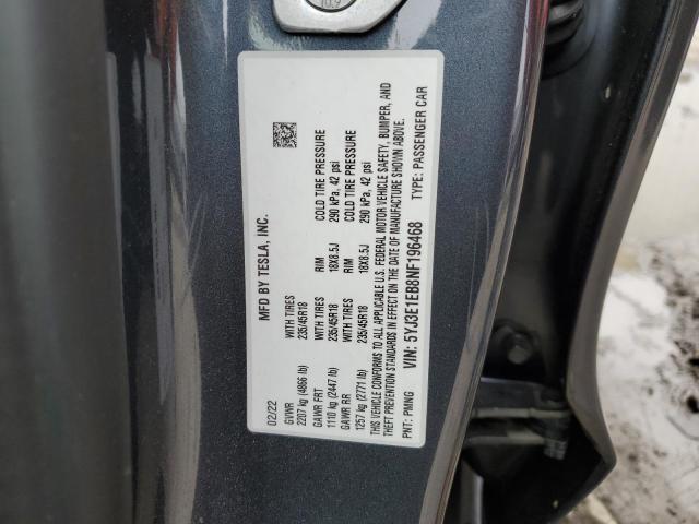 2022 TESLA MODEL 3 - 5YJ3E1EB8NF196468