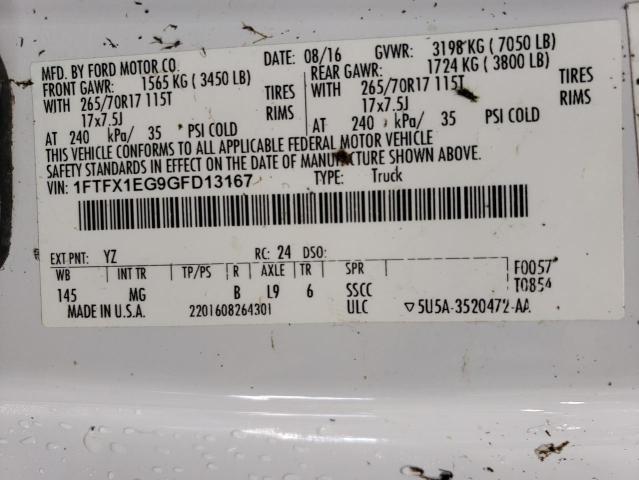 2016 FORD F150 - 1FTFX1EG9GFD13167