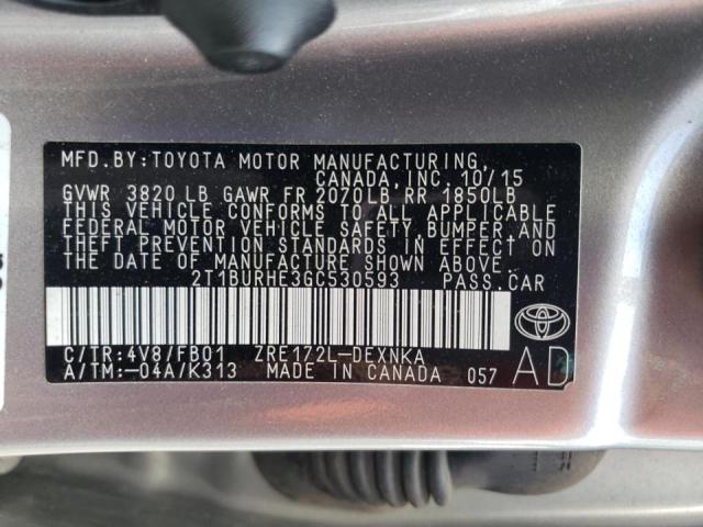2016 TOYOTA COROLLA L - 2T1BURHE3GC530593