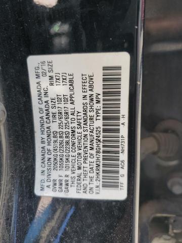2016 HONDA CR-V EXL - 2HKRM3H78GH524525